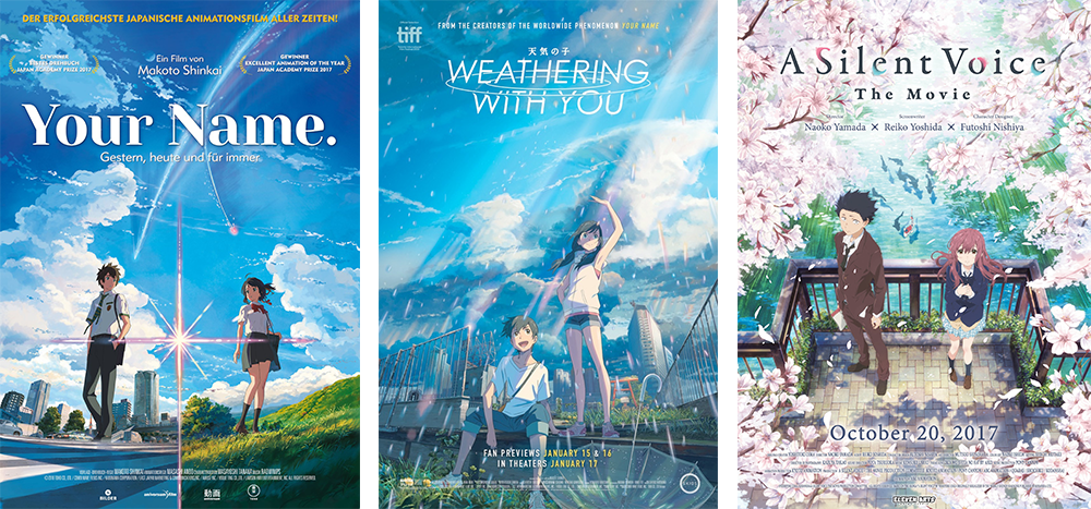 Your name | Weathering with you | A silent voice