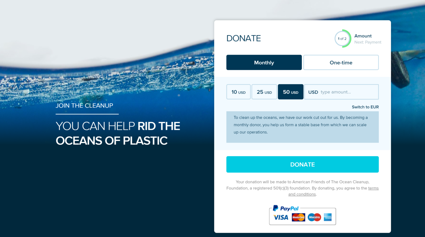 I Januari månad donerar jag pengar till The Ocean Cleanup