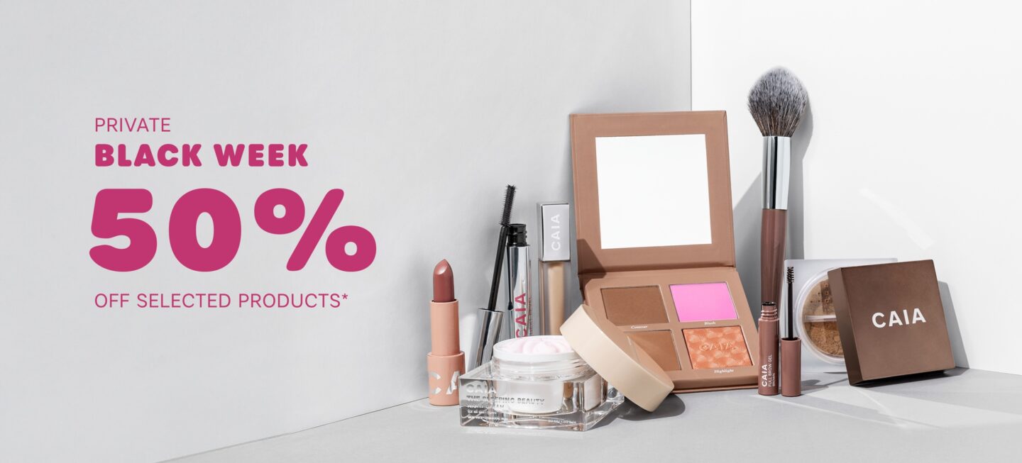 50-20% rabatt hos Caia Cosmetics