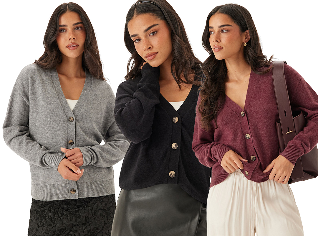 Mysig cardigan i tre olika färger