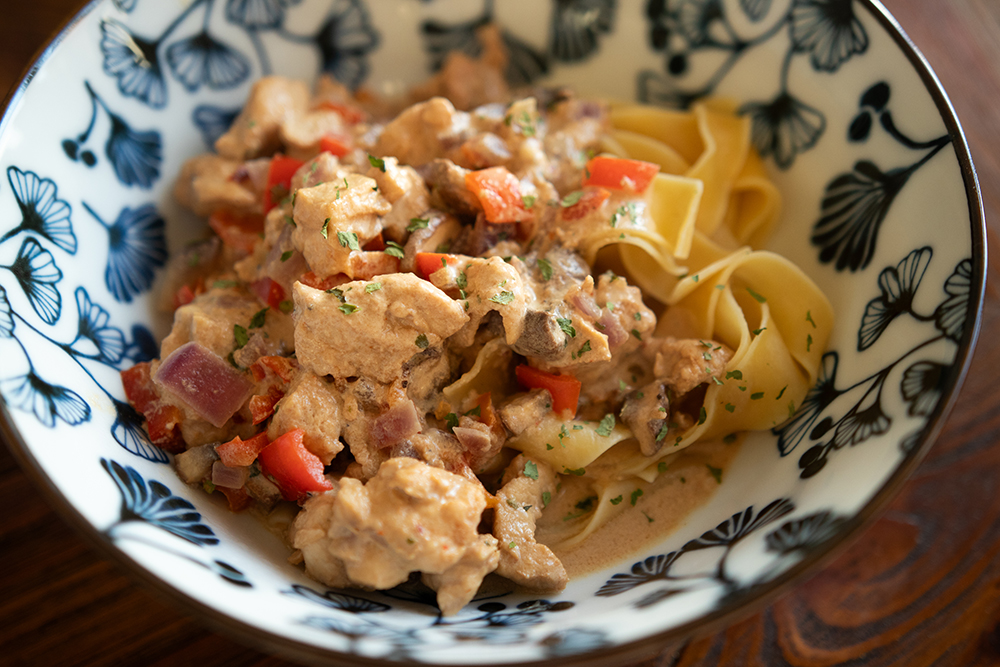 Kycklinggryta och pasta
