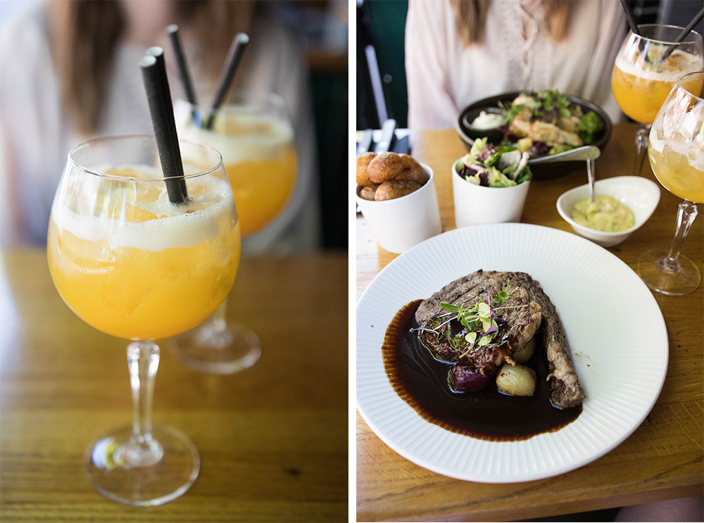 alkoholfri drink med entrecote