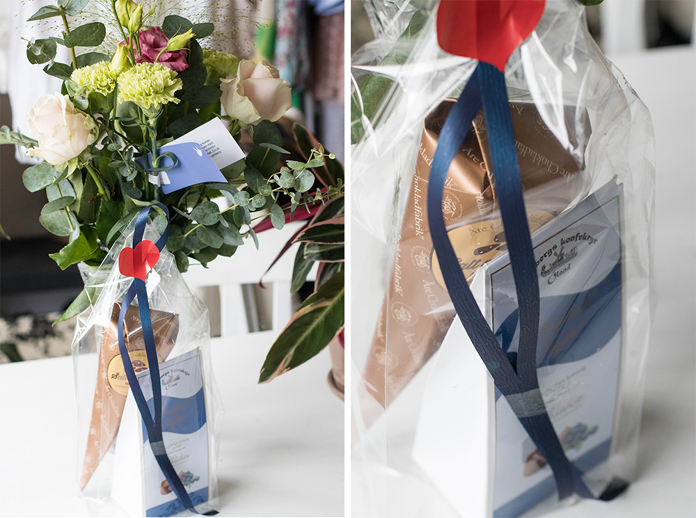 Förstår ni hur överraskad och glad jag blev när jag fick detta blombudet med chokladpraliner.